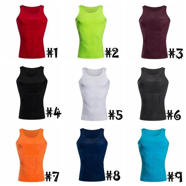 

shirt body shaper vest mens tank slimming men's tummy waist vest lose weight shirt slim compression muscle tank shap, Black;brown