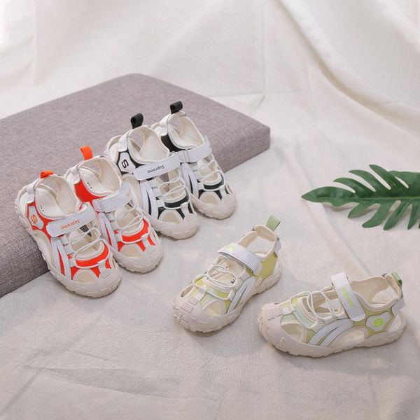 

sandals 2021 summer children's shoes soft bottom non-slip fashion beach hollow, Black;red