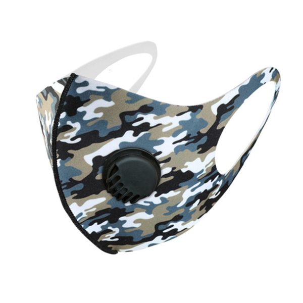 

new factory camouflage with valve breathable sponge mask reusable anti pollution face shield wind proof mouth cover