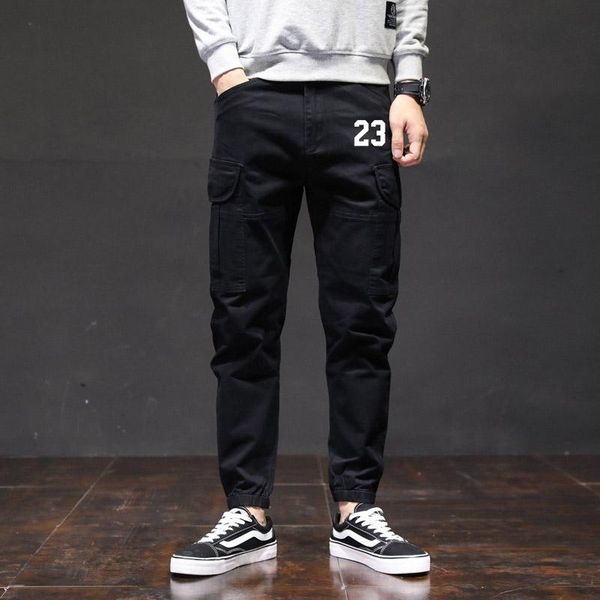 

men's pants cargo men tactical waterproof joggers casual army long trousers, Black