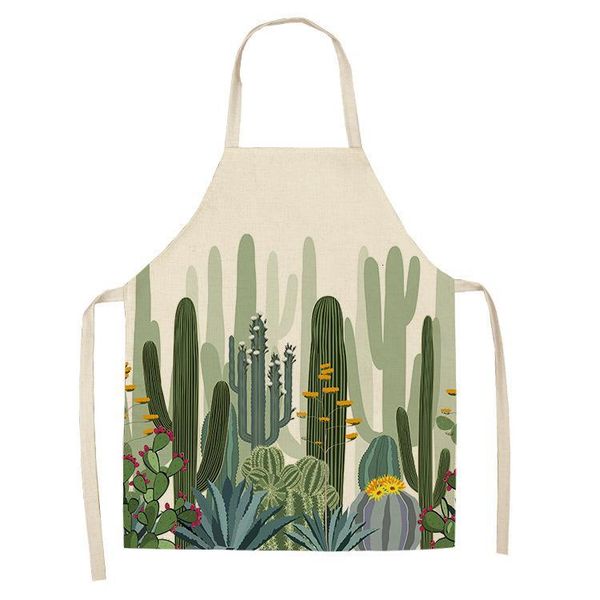 

for cactus sleeveless pattern woman kitchen linen apron cotton aprons home cooking baking bibs cleaning tools