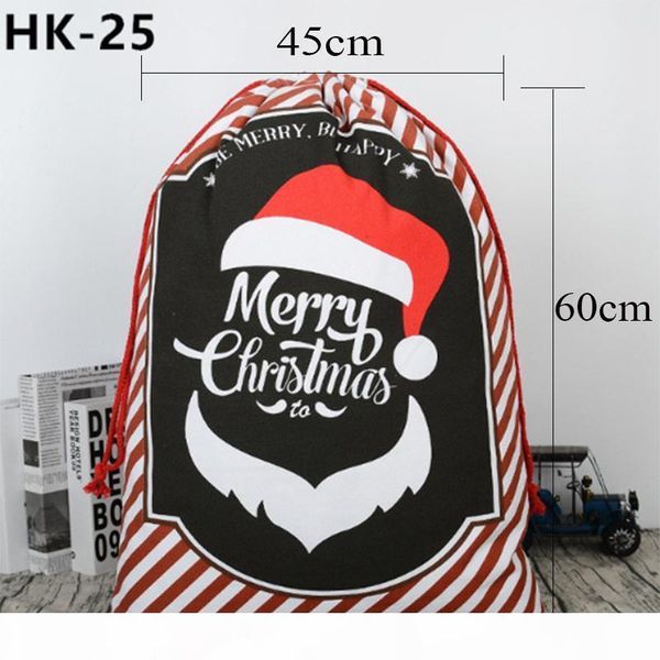 

50pcs lot 45 style christmas gift elk cane bag santa canvas heavy sack organic color canvas drawstring candy bag strip red large qylhyn gcwd