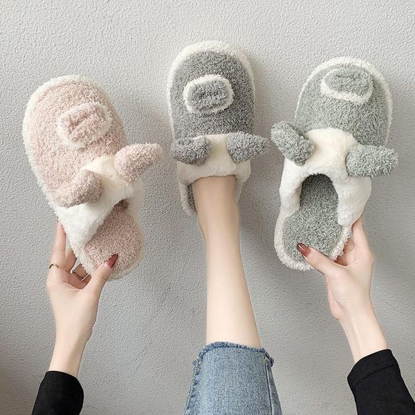 

woman shoes 2020 woman's slippers luxury slides low new designer flat massage rome fabric short plush basic with cotton1, Black