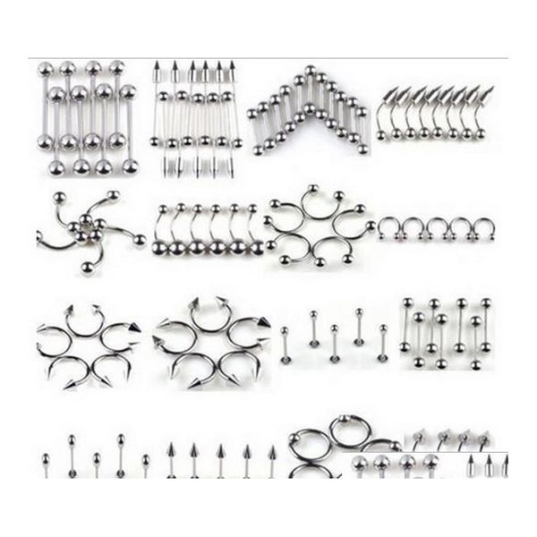 

316l stainless steel navel tongue lip nails nose screws nipple ear eyebrow rings & studs multipurpose body piercing jewelry mixed mkn1e, Silver
