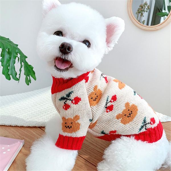

dog apparel winter sweater cat puppy clothes knit chrsitmas clothing yorkshire pomeranian schnauzer pet outfit