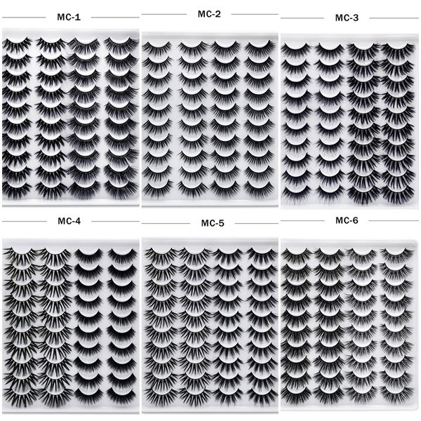 

new 20 pairs boxed faux mink lashes 3d mink eyelashes natural curly long lash makeup eyelash extension false eyelashes full strip eye lashes