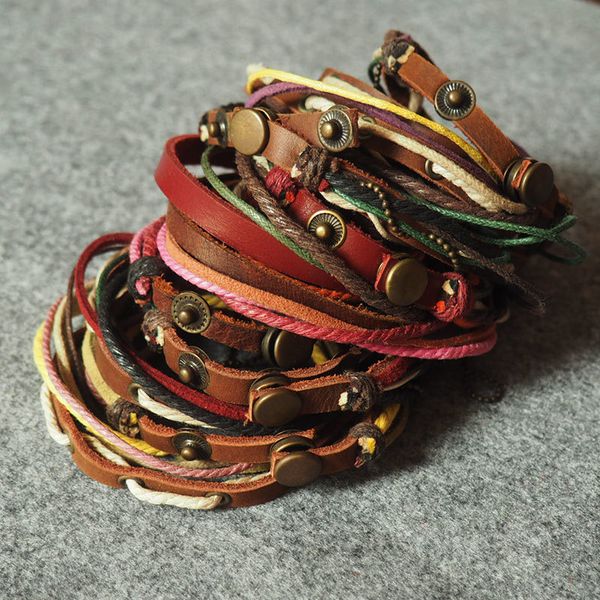 

bracelets wholesale- clearance random leather bracelet mix charm styles as ps jewelry for men and women