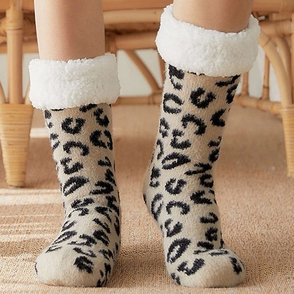

home slippers women fashion mid-calf christmas socks slippers girls silica gel bottom indoor slippers female winter house shoes y201026, Black