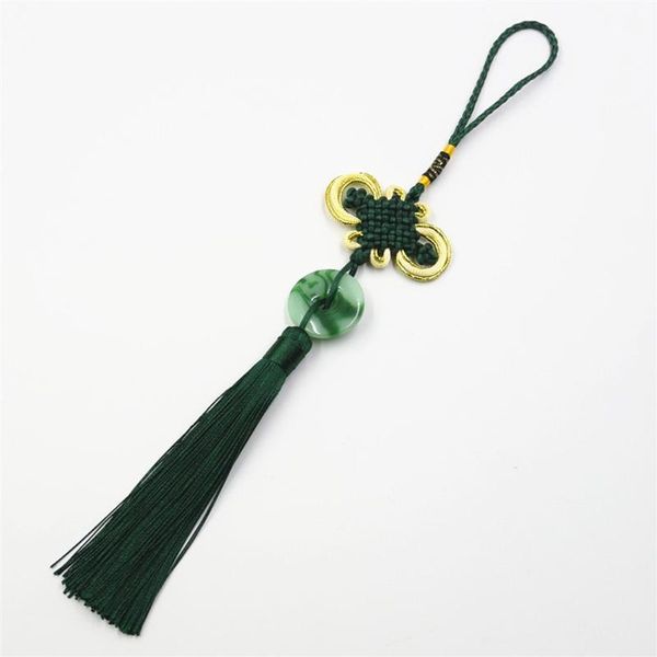

3pcs lot green jade flake chinese knot tassels accessories diy jewelry garment crafts decoration pendant golden edge silk tassel h jllrgm