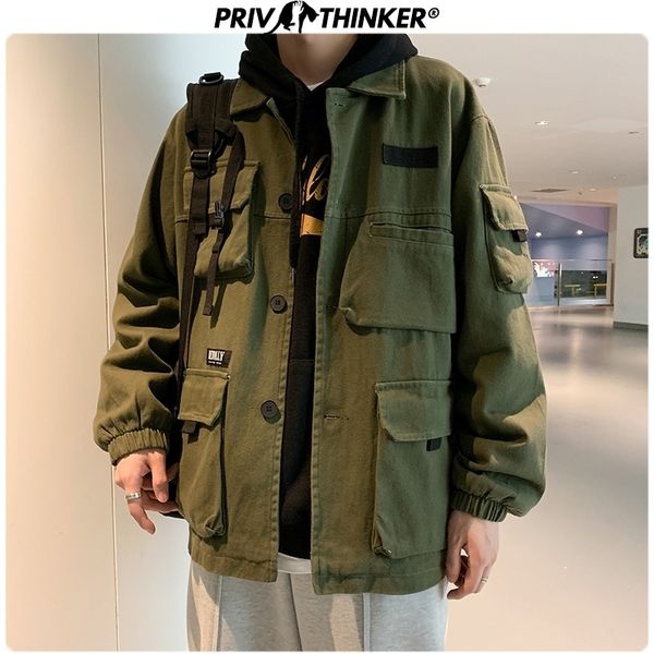 

privathinker men spring safari style jackets men's hip hop fashion cotton jacket clothes male coat oversize 201105, Black;brown