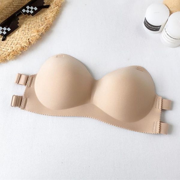 

breathable invisible bra women bras strapless smooth underwear brassieres seamless wire push ups bras1, Red;black