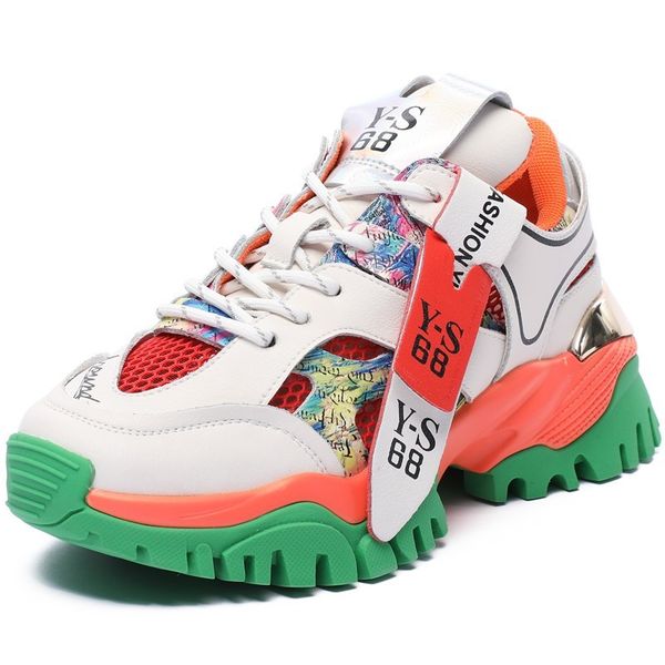 

rasmeup женские платформы кроссовки на заказ мода дышащие женщины коренастые обувь женская обувь обувь натуральная кожа 201128, Black