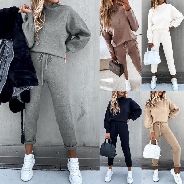 

women's tracksuits fashion tracksuit 2 piece set autumn winter pullover hoodie + long pants sports suit female sweatshirt sportswear fo, Gray