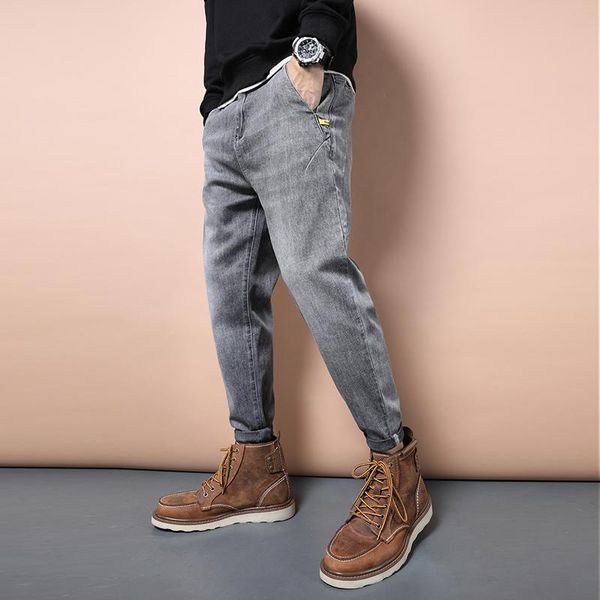 

men's jeans baggy men summer casual ankle-length pants, Blue