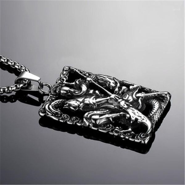

steel soldier stainless steel guangong pendant fashion men religion 316l stainless chinese style guangong jewelry cx291, Silver