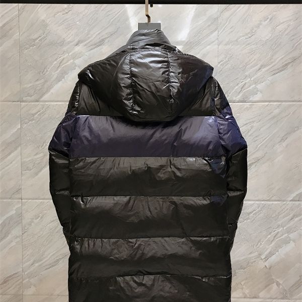 

2020 autumn and winter the thickening detachable 90 wool coats hooded casual male loose pure color long coat q1217, Black