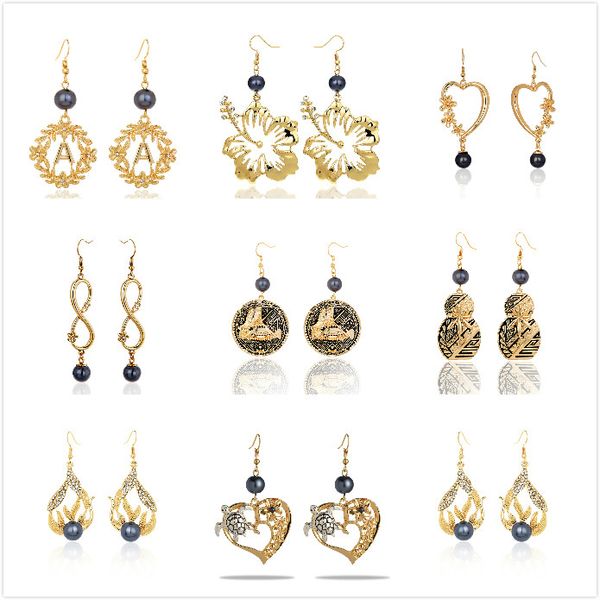 

earrings of hawaiian bar earring dangle gold plated pineapple earring jewelry hawaiian earrings wholesale for women gifts, Silver