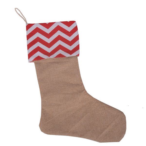 

y8pwstocking canvas christmas xmas gift large size bags plain burlap decorative socks bag 12*18inch 20pcs