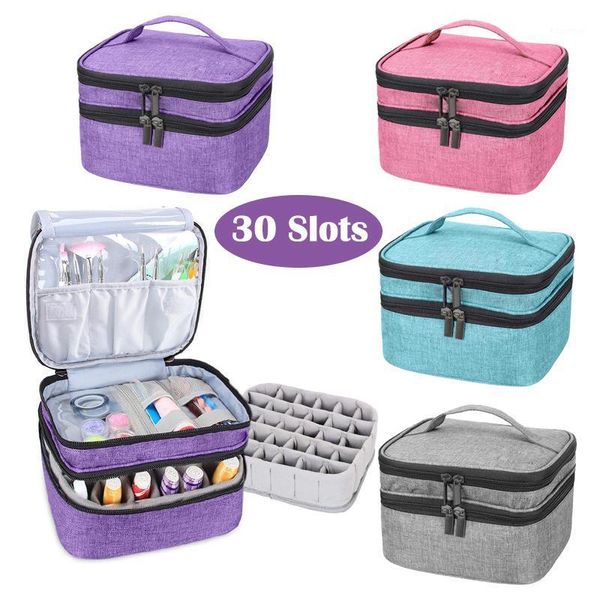 

double-layer nail polish organizer bag mask cosmetic holder essential oil perfume manicure tools storage handbag carrying box1