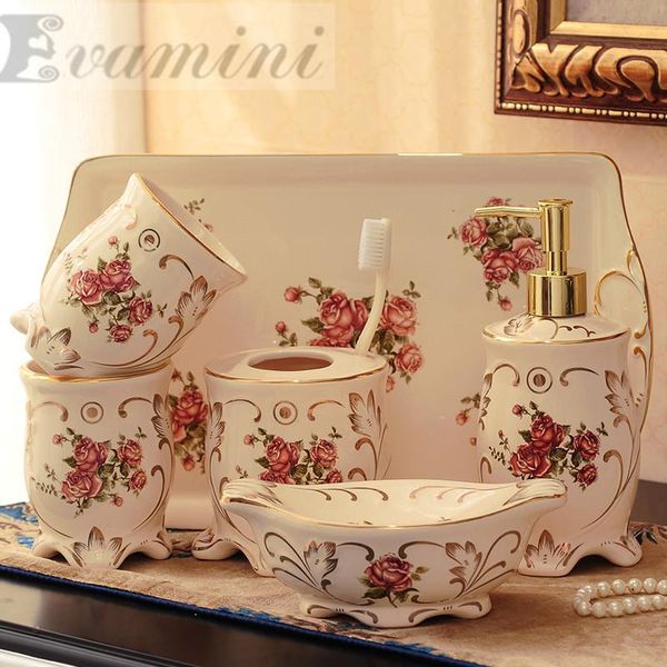 

bath accessory set ceramic bathroom five piece of item fashion modern toothbrush holder accessories creative coupletoilet was