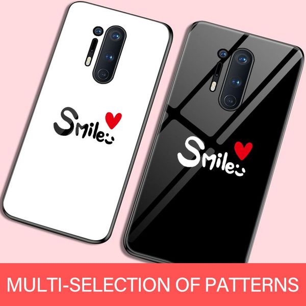 

luxury cute heart-shaped tempered glass phone case for oneplus 8 8pro 7t 7tpro 7 7pro 6 6t 5 5t ultra-thin silicone cover wmtisd loveshop01