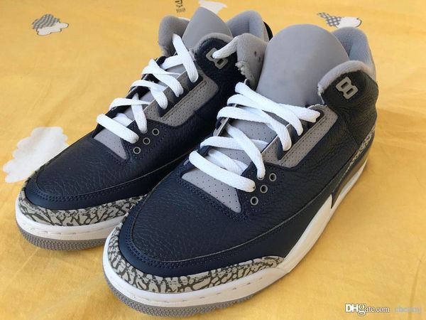 

2021 sale air authentic 3 midnight navy sneakers cool grey cement grey white retro men women outdoor sports shoes with box