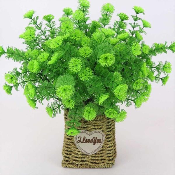 

artificial plant grass home garden landscape plant decor wedding party plastic fake grass, 5 branches1