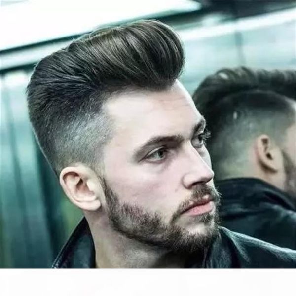 

natural toupee for men 6x8 inch short black hair man's toupee swiss lace pu thin skin hair replacement full lace human hair wigs