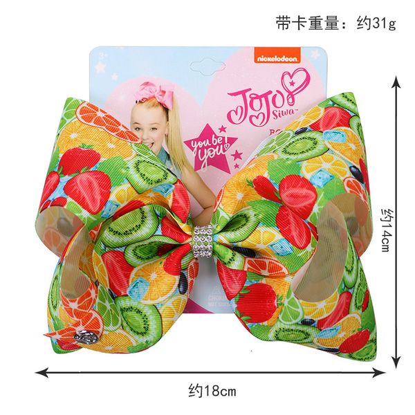 

8 13 inch styles siwa fruits printed jojo bows with clip hair accessories for girls large barrettes