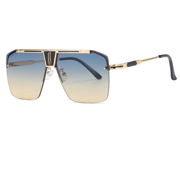 

pilot sunglasses men 2020 male oversized metal frame gradient clear shades for women luxury sunglasses uv400 oculos, White;black