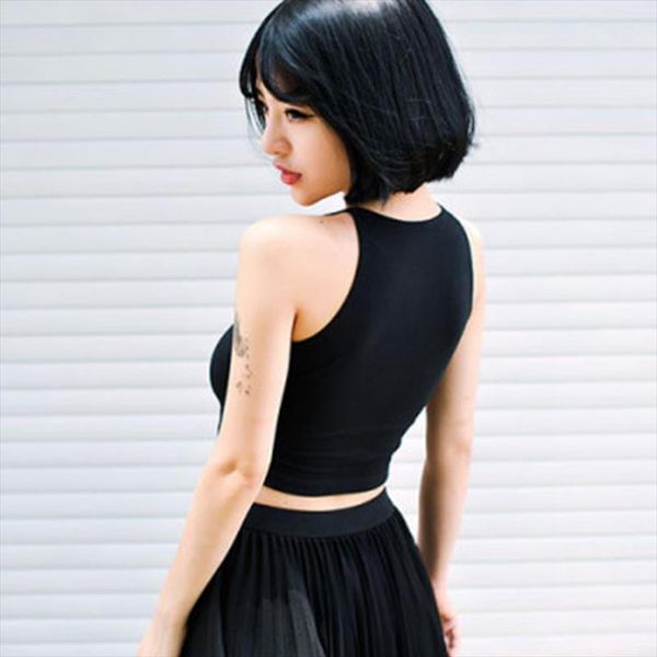 

women summer crop round neck sleeveless slim fit pullover female vest jan88 drop shipping good quality, White