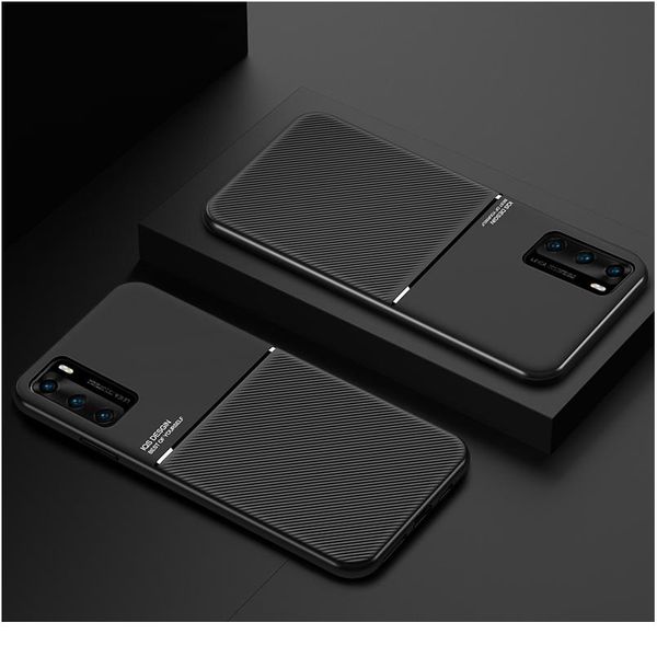 

luxury slim leather case for huawei p40 p30 p20 pro lite build in magnetic car plate soft cover for huaw bbyjye