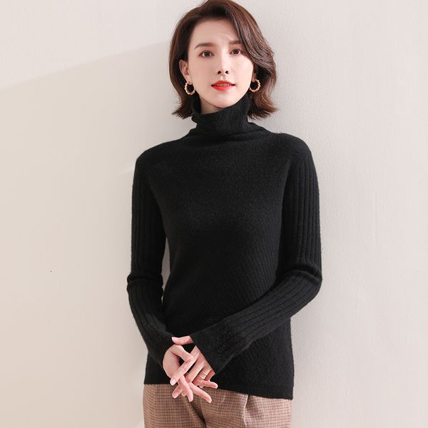 

selling women's high-necked shirts 100% cashmere goat mesh jumpers new autumn fashion 6 long-sleeve pullovers colors p4m3, White;black