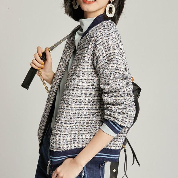 

contrasting loose and slimming jacket 2021 autumn new women's simple and fashionable woven contrasting baseball jacket, Black;brown