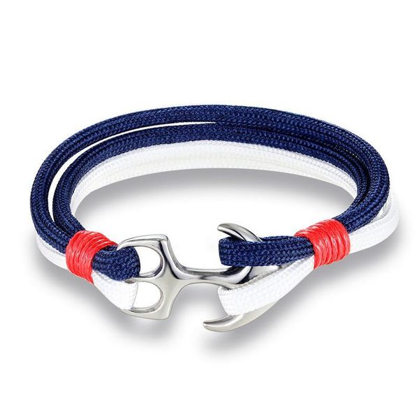 

2018 fashion anchor bracelet navy style stainless steel anchor multilayer black survival rope bracelet men women jewel jlljeg
