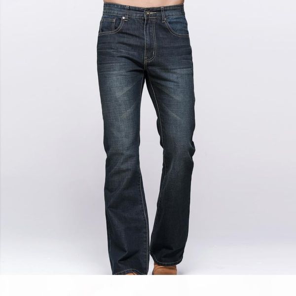 

grg mens jeans boot cut leg fit jeans classic stretch denim flare deep blue male fashion stretch pants