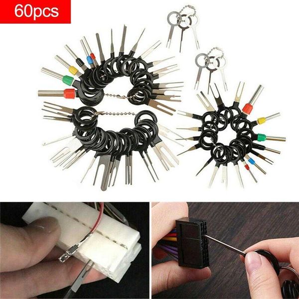 Neue 60PCS Auto Terminal Entfernung Werkzeug Draht Stecker Stecker Extractor Puller Release Pin Extractor Kit Für Auto Stecker Reparatur werkzeuge