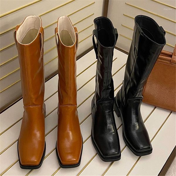 

boots 2021 ins luxury women low heels long winter plush knee high flat riding comfortable leather crotch thigh high1, Black