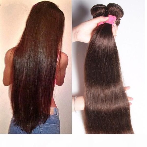 

grade 7a#2 dark brown brazilian virgin remy hair silky straight weave 3pcs lot brazilian straight human hair bundles, Black