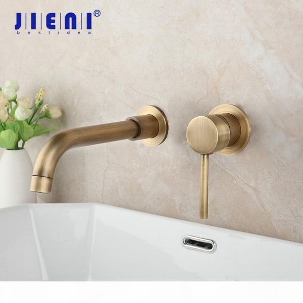 

jieni antique brass solid brass bathroom faucet joint pipe wall mounted bathtub shower faucet mixer tap 1 handle