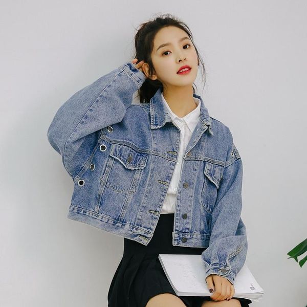 

new spring autumn jeans jacket bf style vintage women denim coat outerwear female casual loose long sleeve short jackets sf862, Black;brown