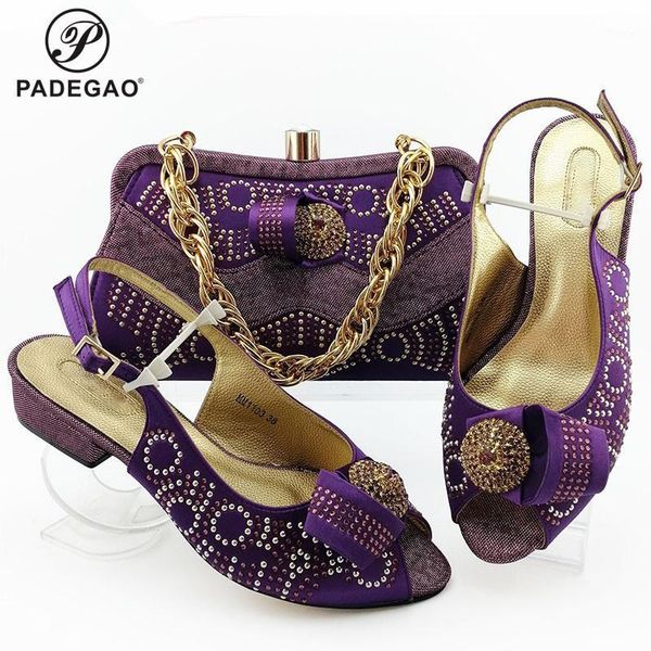 

purple color italian ladies wedding shoes and bag to match set matching shoes and bag mature style comfortable hees for party1, Black