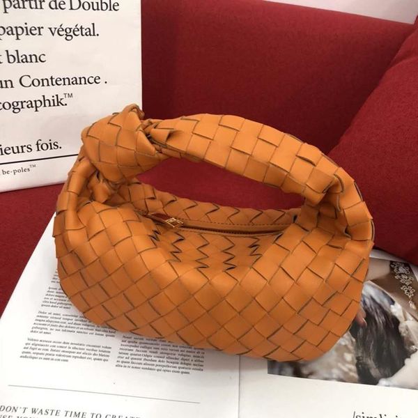 

new designer wallets soft leather woven bag with knotted fashion hand bag for women mini wallet ing