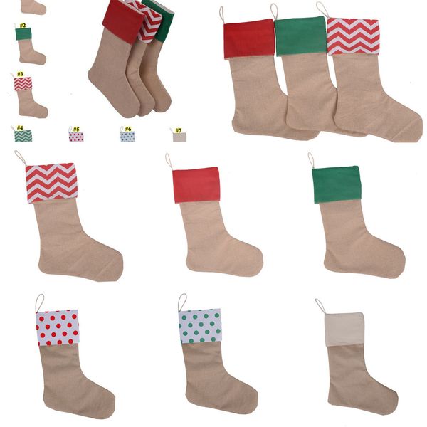 

factorypii9xmas gift 12*18inch canvas stocking christmas large size plain burlap decorative socks bags gh41outlethtu1