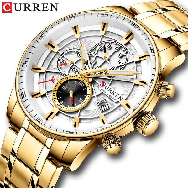 

new curren brand watch men luxury sport waterproof quartz watches mens leather chronograph date male clock relogio masculino 201208, Slivery;brown