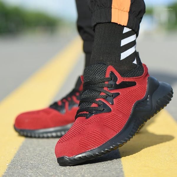 

2020 new 36-48 breathable work shoes men's anti-smashing and anti-piercing steel head wear-resistant non-slip solid safety shoes1, Black