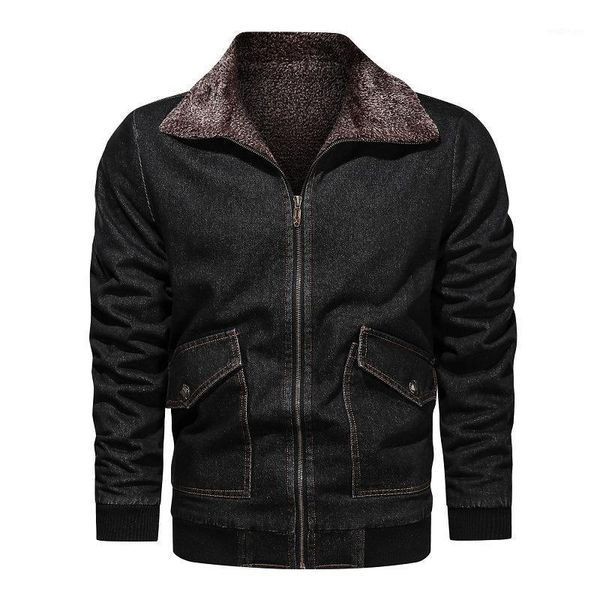 

new arrival winter jacket men thick warm jeans jacket large size male denim coat men parkas jackets chaquetas hombre m-5xl my3071, Black