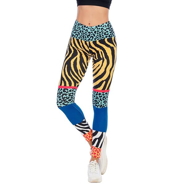 

zohra women legging animal pattern splicing printing fitness leggins fashion slim legins high waist leggings woman pants q1217, Black;white