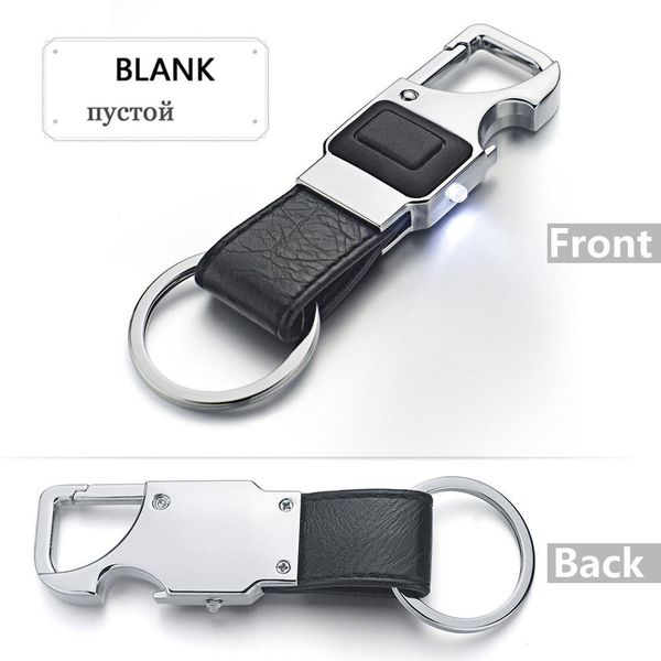 

dalaful custom lettering keychain led lights lamp beer opener bottle multifunctional leather men car key chain ring holder k355 h jllvof, Red;blue