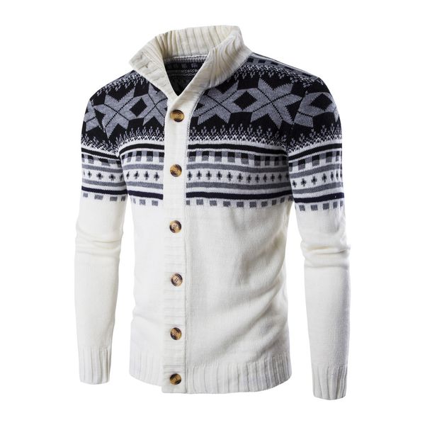 

christmas men sweater single breasted knit cardigan contrast color 2020fw christmas party wear mens home clothing sale, White;black
